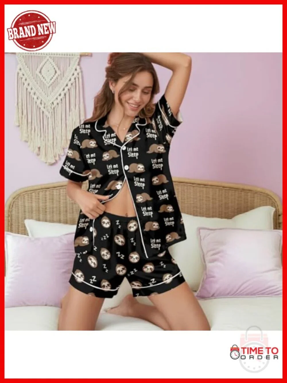 Satin Pajama Set - 2 Piece Button Down Short Pajamas for Summer Lounging
